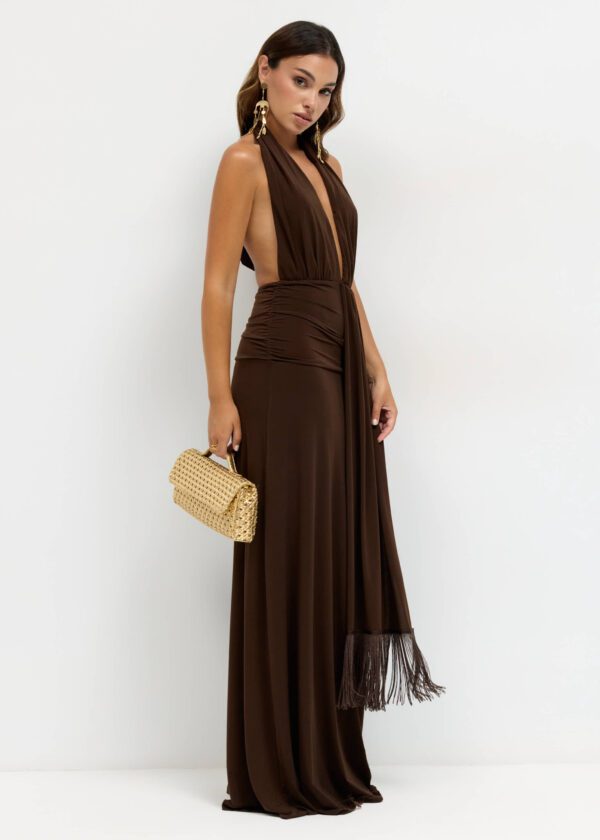 vestido carey marrón